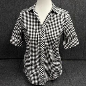 Talbots Black and White Checkered Women's Top